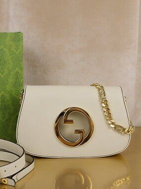 Gucci  Medium Shoulder Bag White Leather